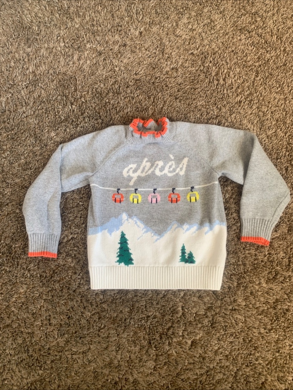 Janie & Jack Apres Snow Ski Graphic Sweater Baby Girl 18-24m Ruffle Neck - Picture 10 of 10